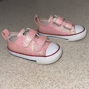 Converse Chuck Taylor All Star 2V Ox Toddler's Shoes Glittery Pink Sneakers 5